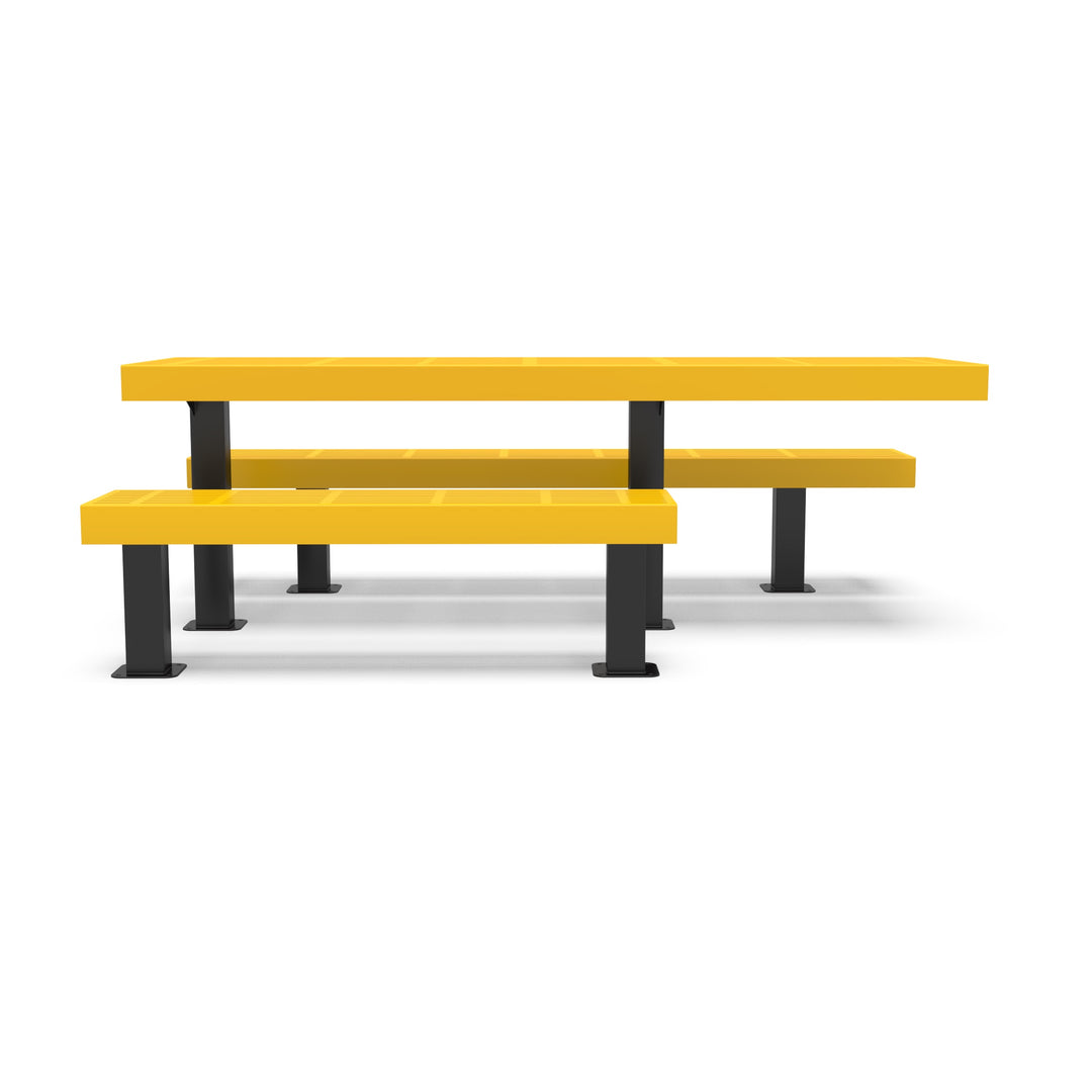 Mounted Designer Side by Side Traditional Picnic Table