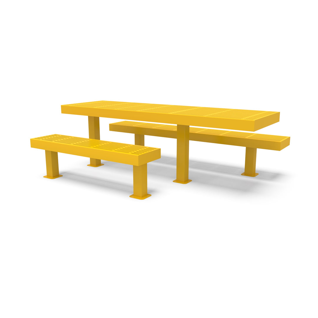Mounted Designer Side by Side Traditional Picnic Table