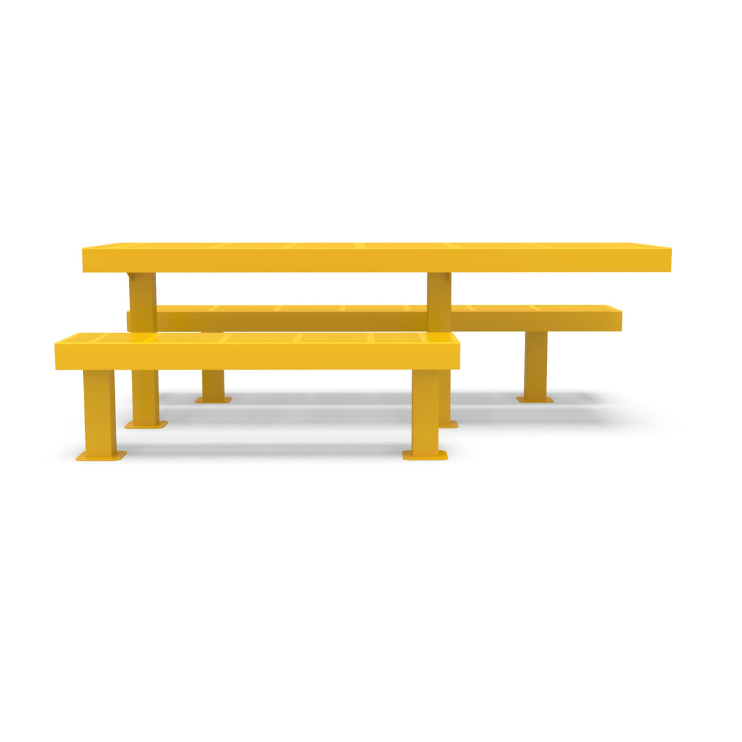 Mounted Designer Side by Side Traditional Picnic Table
