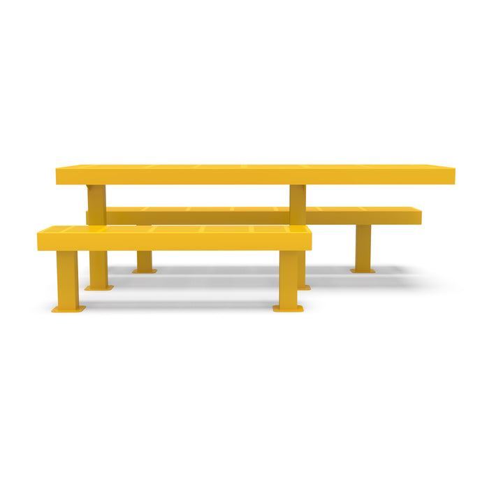 Mounted Designer Side by Side Traditional Picnic Table