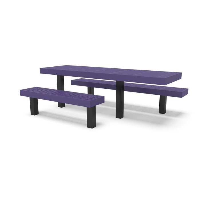 Inground Designer Side by Side Traditional Picnic Table