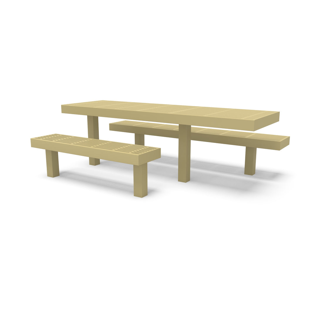 Inground Designer Side by Side Traditional Picnic Table