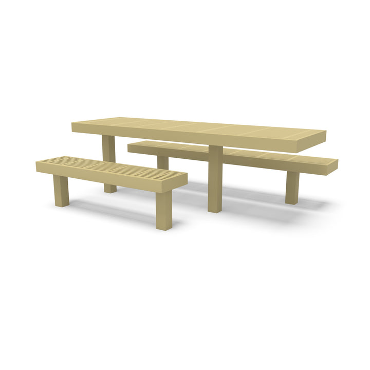 Inground Designer Side by Side Traditional Picnic Table