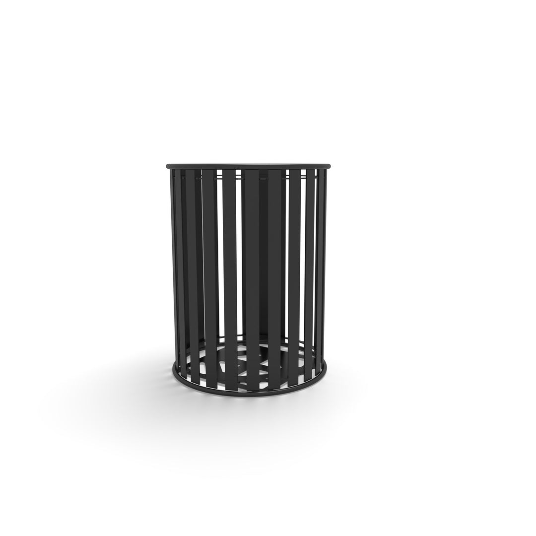 Contemporary Slat Trash Receptacle