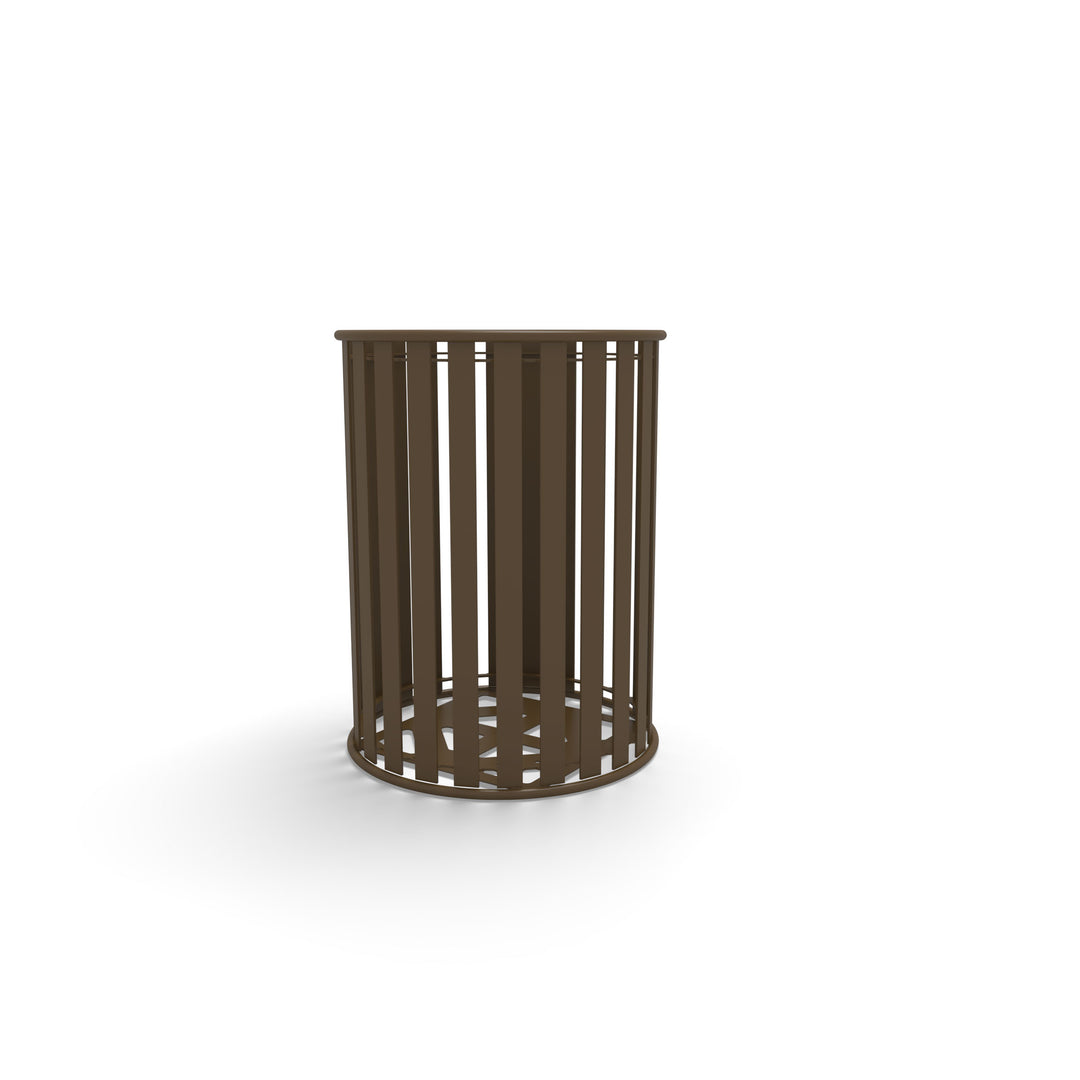 Contemporary Slat Trash Receptacle
