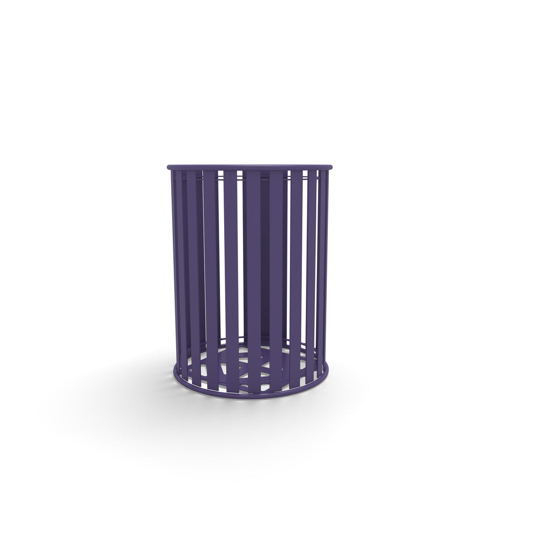 Contemporary Slat Trash Receptacle