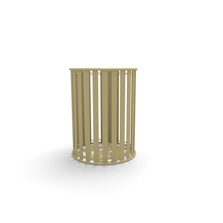 Contemporary Slat Trash Receptacle