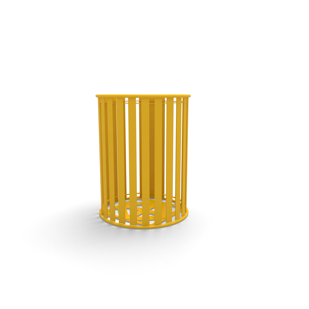 Contemporary Slat Trash Receptacle