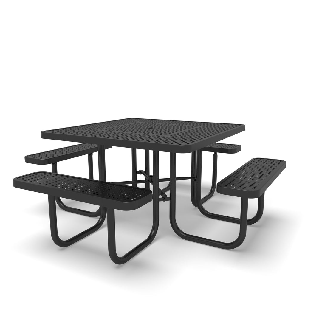 Signature Perforated  Square Picnic Table with Umbrella Brace