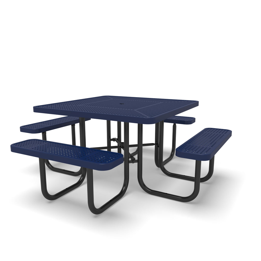 Signature Perforated  Square Picnic Table with Umbrella Brace