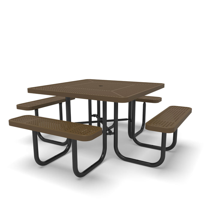 Signature Perforated  Square Picnic Table with Umbrella Brace