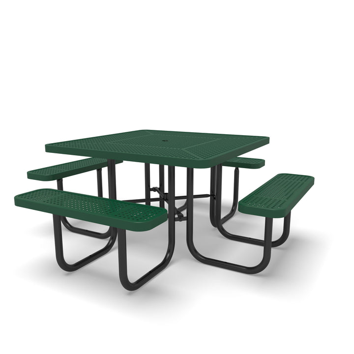 Signature Perforated  Square Picnic Table with Umbrella Brace