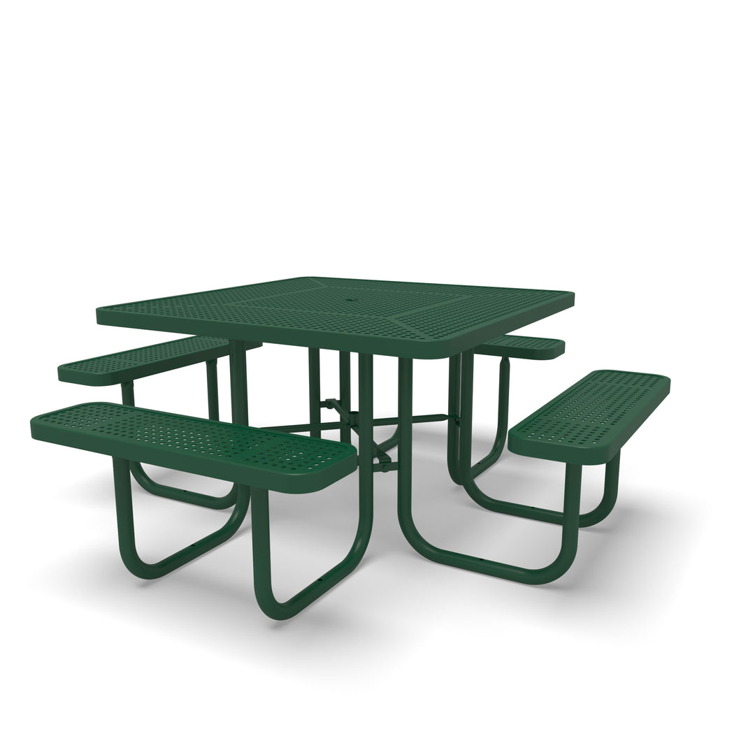 Signature Perforated  Square Picnic Table with Umbrella Brace