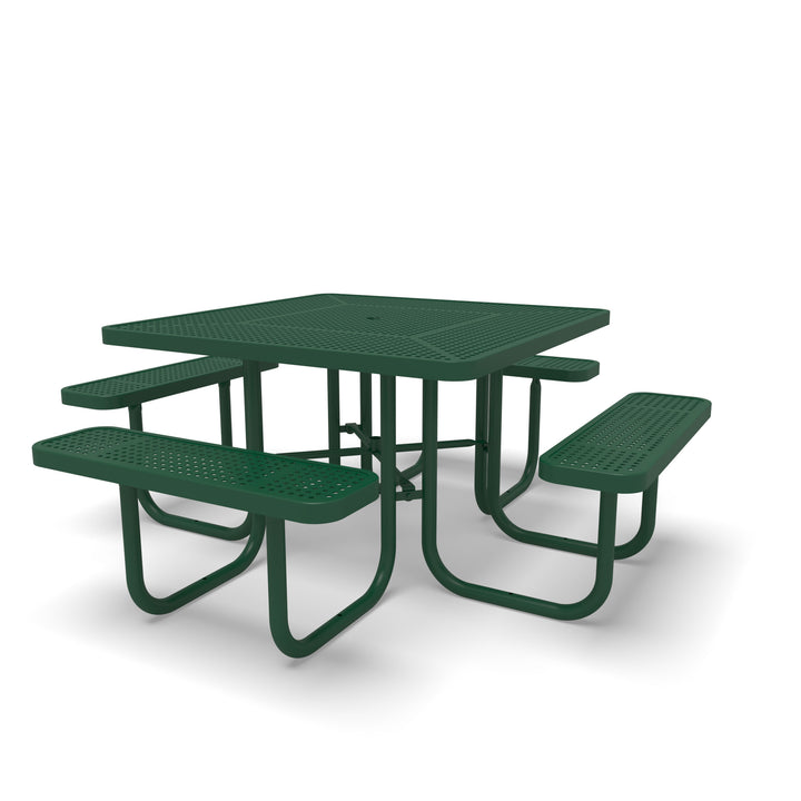 Signature Perforated  Square Picnic Table with Umbrella Brace