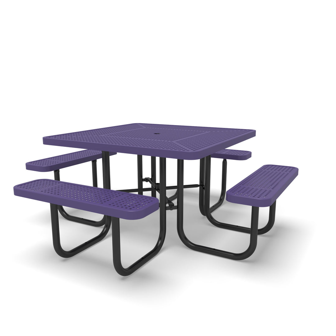 Signature Perforated  Square Picnic Table with Umbrella Brace