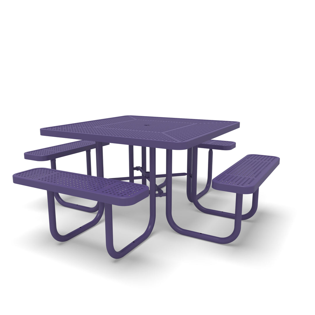 Signature Perforated  Square Picnic Table with Umbrella Brace