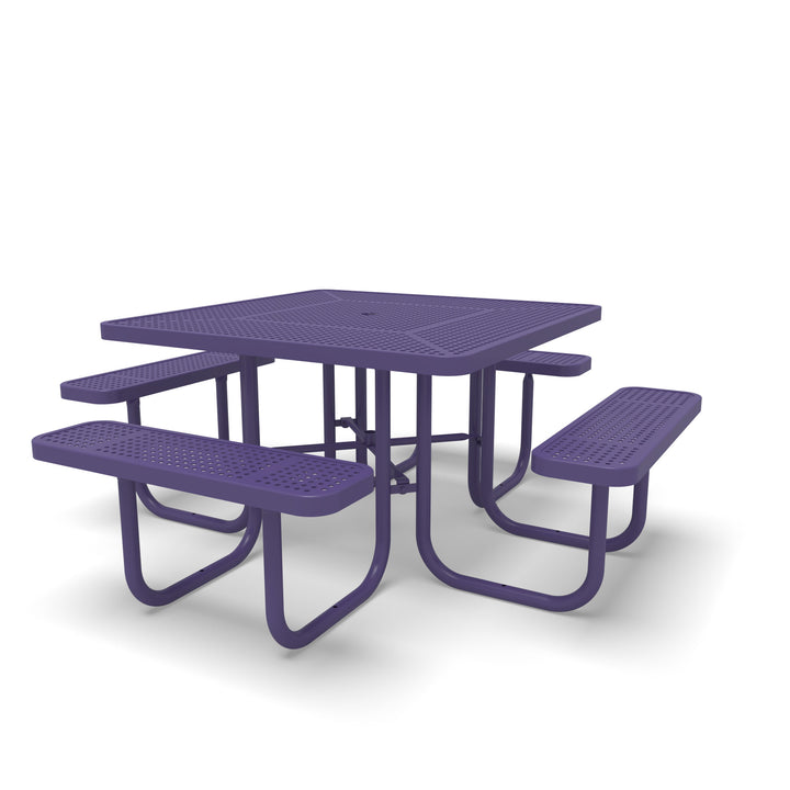 Signature Perforated  Square Picnic Table with Umbrella Brace