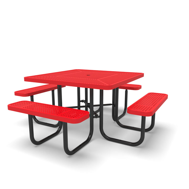 Signature Perforated  Square Picnic Table with Umbrella Brace