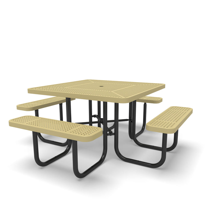 Signature Perforated  Square Picnic Table with Umbrella Brace