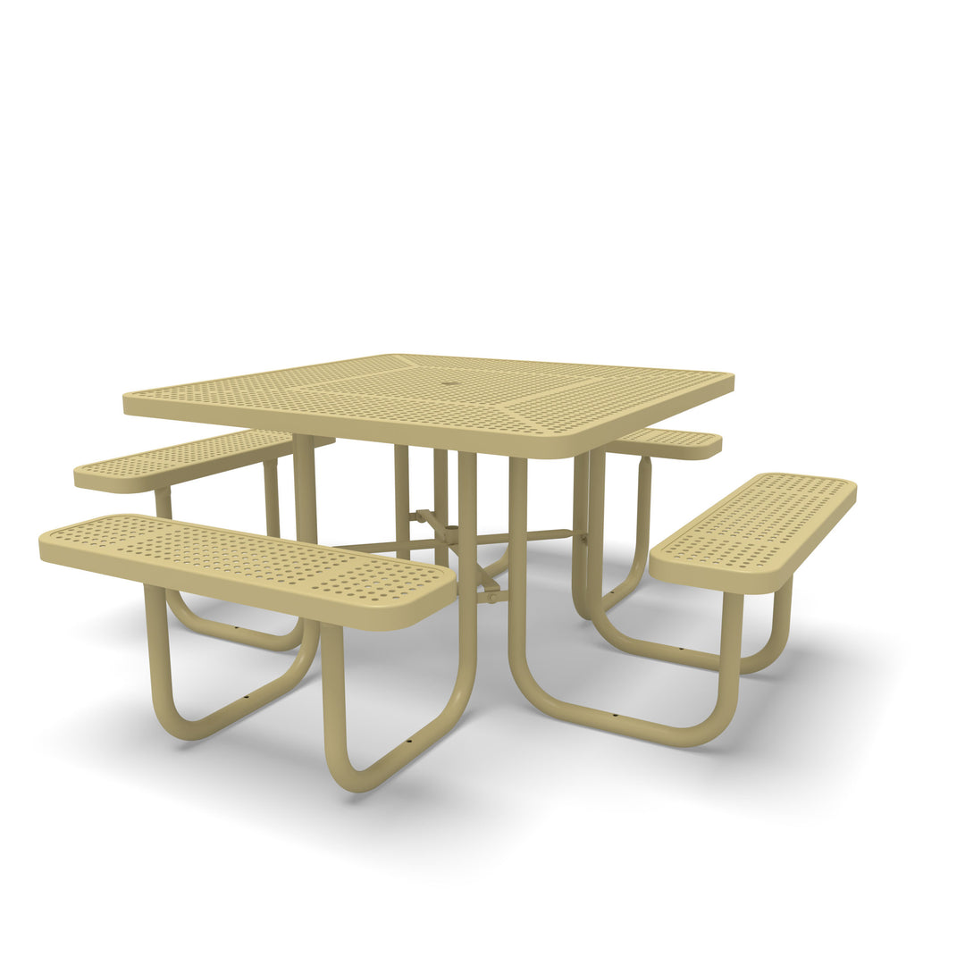 Signature Perforated  Square Picnic Table with Umbrella Brace