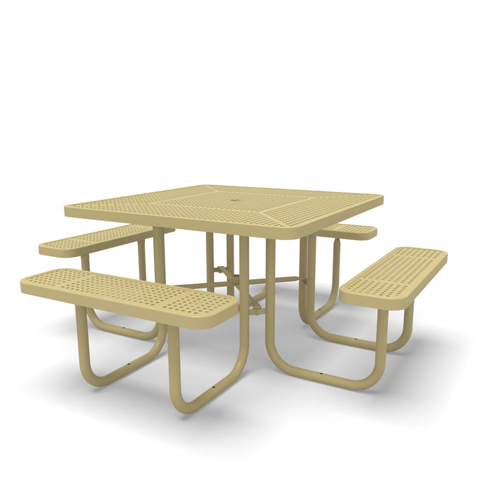 Signature Perforated  Square Picnic Table with Umbrella Brace