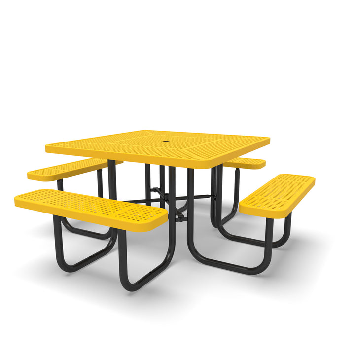 Signature Perforated  Square Picnic Table with Umbrella Brace