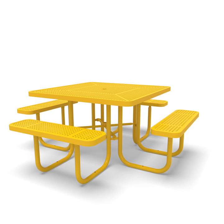 Signature Perforated  Square Picnic Table with Umbrella Brace