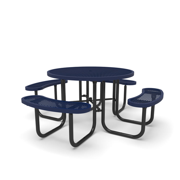 Signature Diamond Round Picnic Table with Umbrella Brace