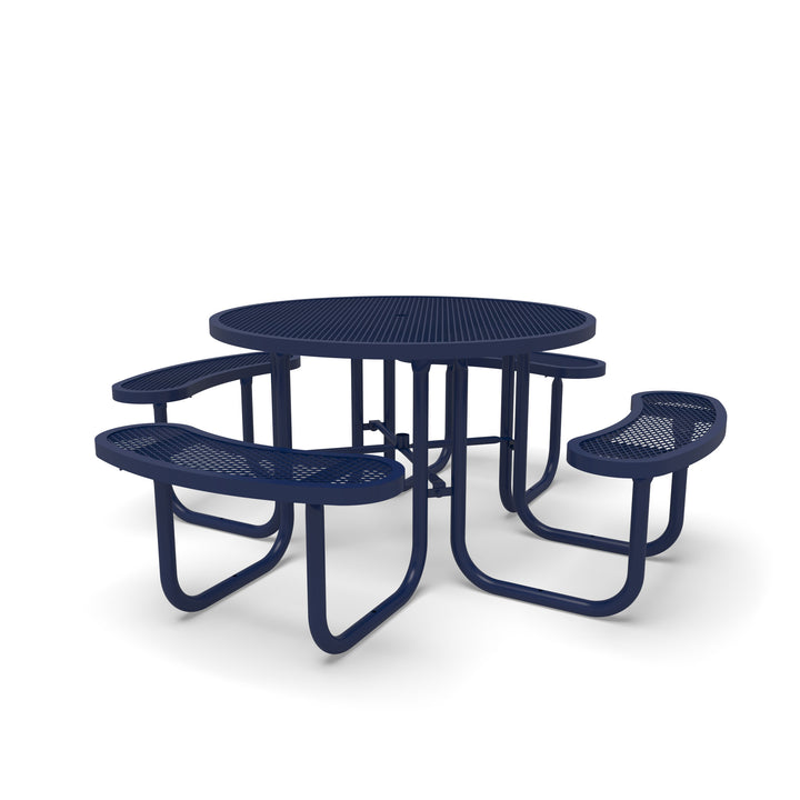 Signature Diamond Round Picnic Table with Umbrella Brace