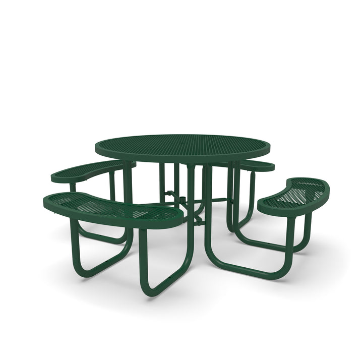 Signature Diamond Round Picnic Table with Umbrella Brace