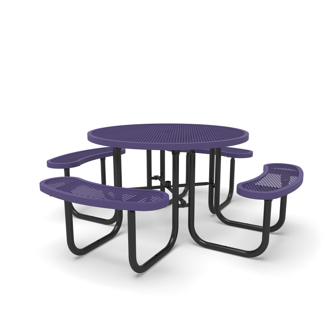 Signature Diamond Round Picnic Table with Umbrella Brace