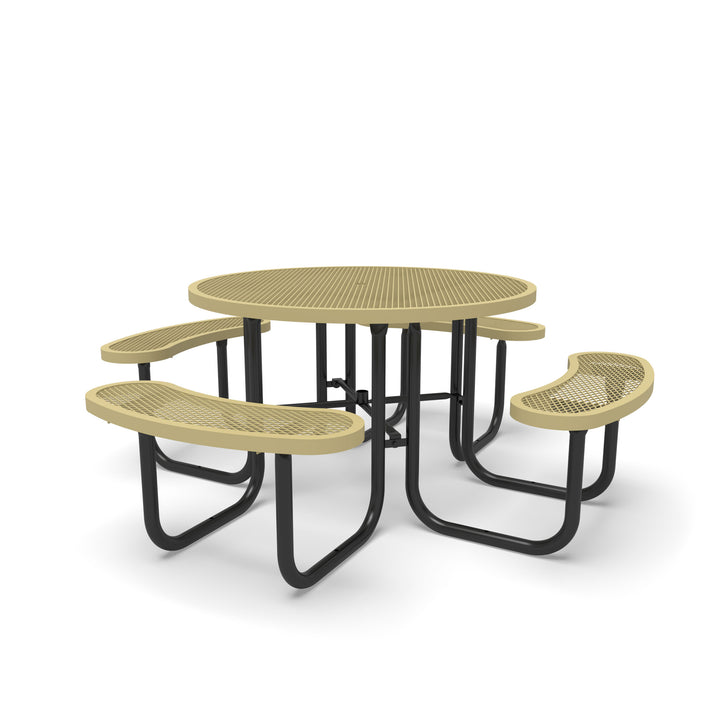 Signature Diamond Round Picnic Table with Umbrella Brace