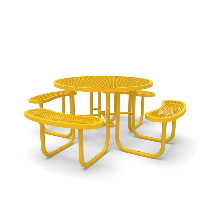 Signature Diamond Round Picnic Table with Umbrella Brace