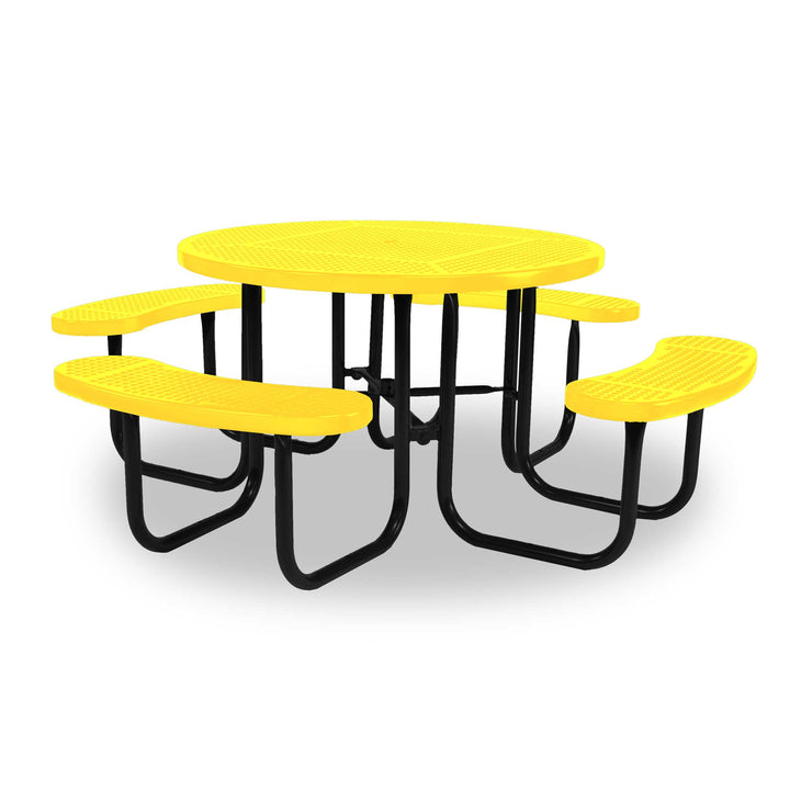 Signature Perforated  Round Picnic Table with Umbrella Brace