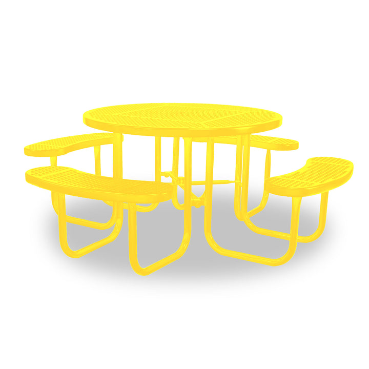 Signature Perforated  Round Picnic Table with Umbrella Brace