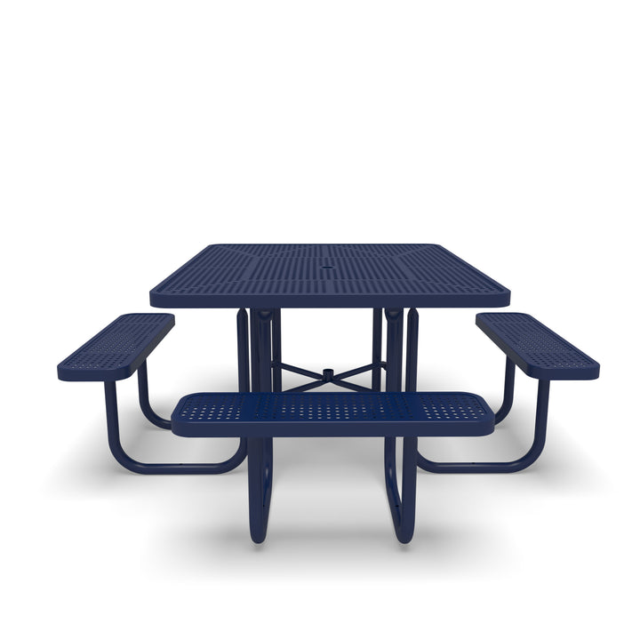 Signature Perforated ADA Round Picnic Table with Umbrella Brace