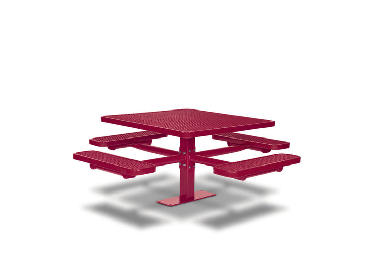 Signature Square Pedestal Perforated Picnic Table