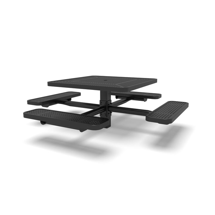 Signature Square Pedestal Perforated Picnic Table