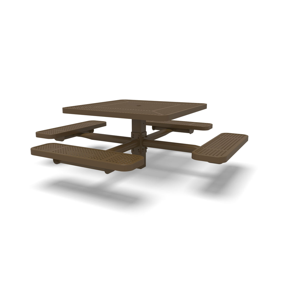 Signature Square Pedestal Perforated Picnic Table