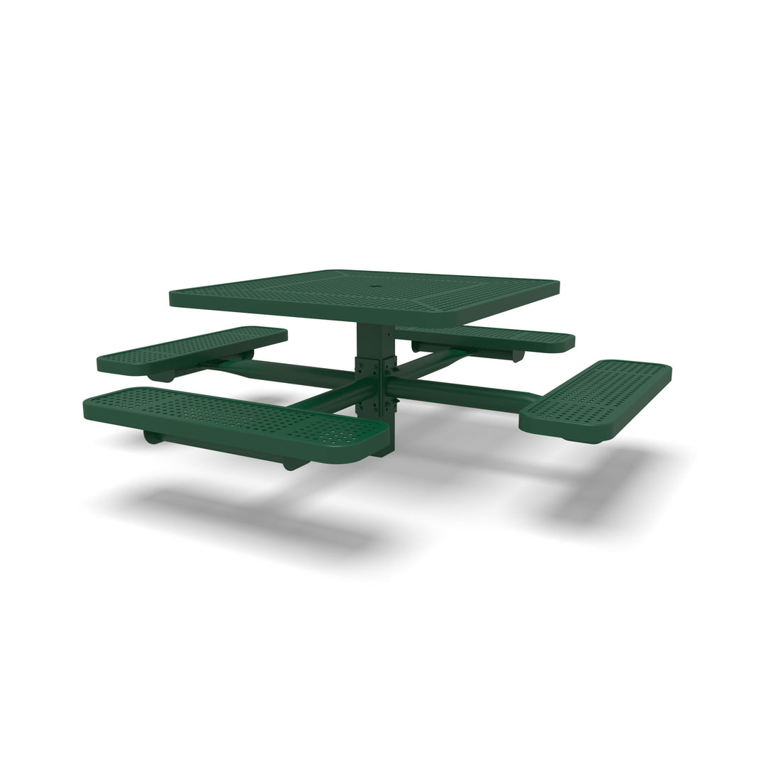 Signature Square Pedestal Perforated Picnic Table