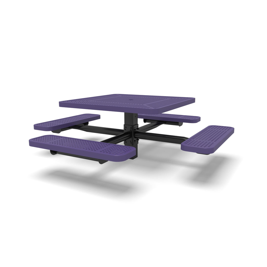 Signature Square Pedestal Perforated Picnic Table