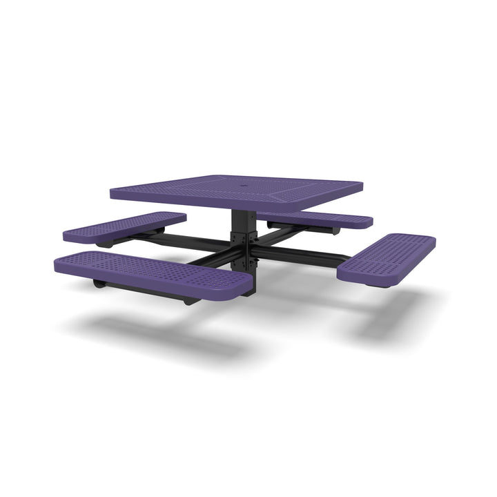 Signature Square Pedestal Perforated Picnic Table