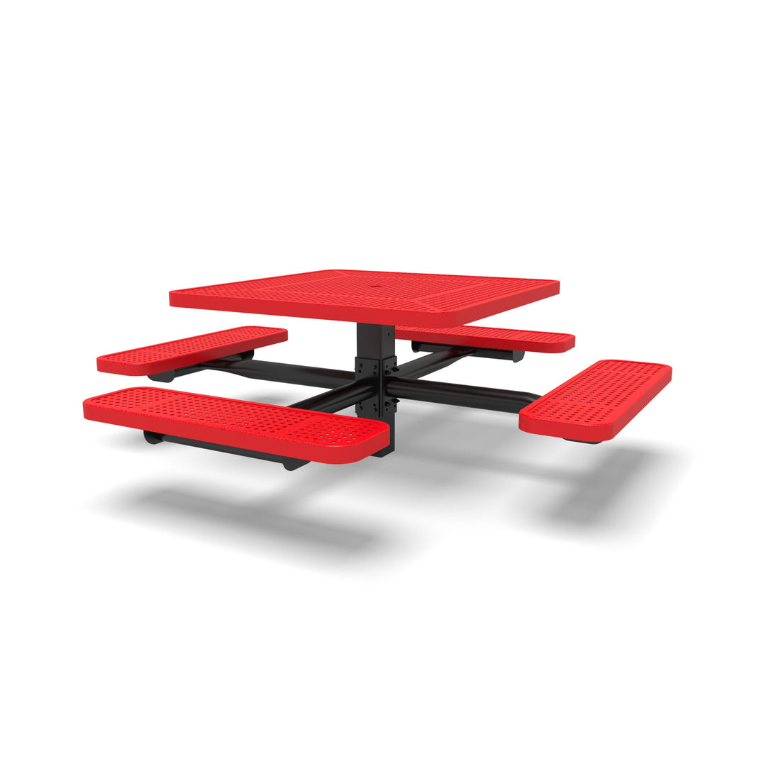 Signature Square Pedestal Perforated Picnic Table