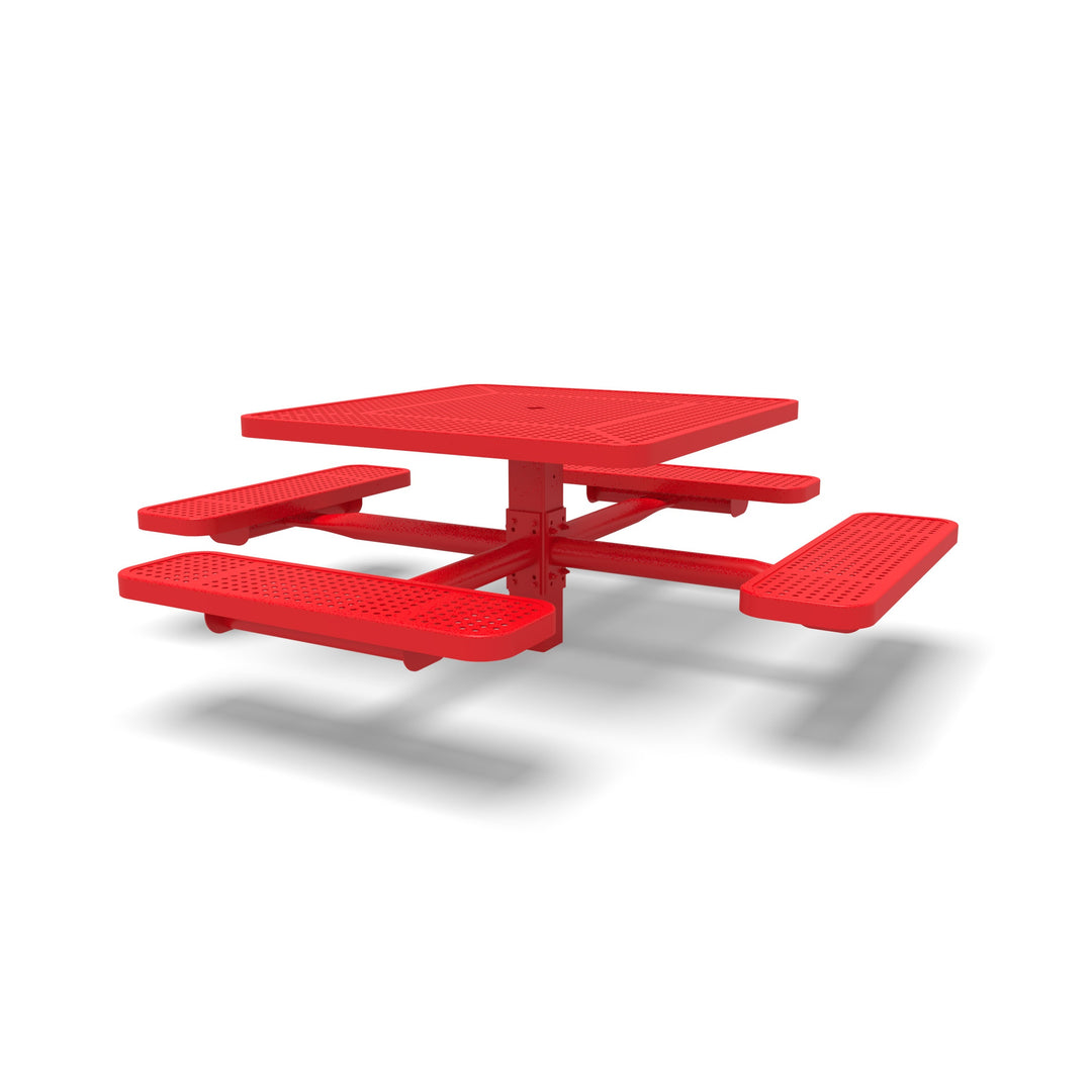 Signature Square Pedestal Perforated Picnic Table