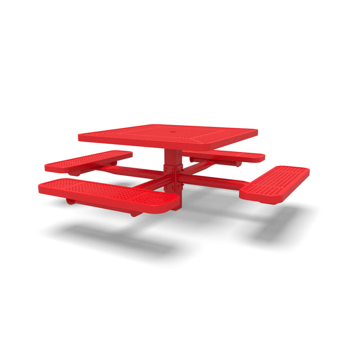 Signature Square Pedestal Perforated Picnic Table