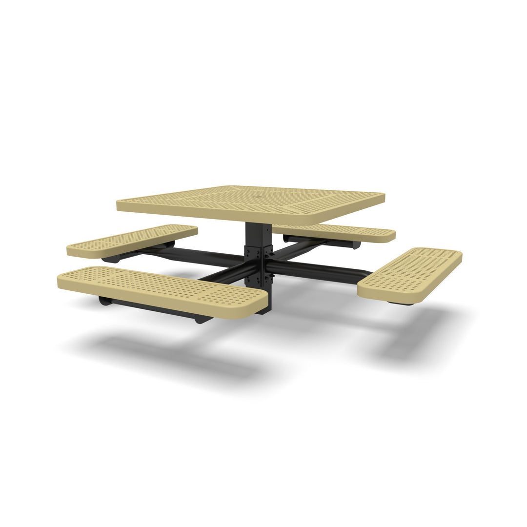 Signature Square Pedestal Perforated Picnic Table