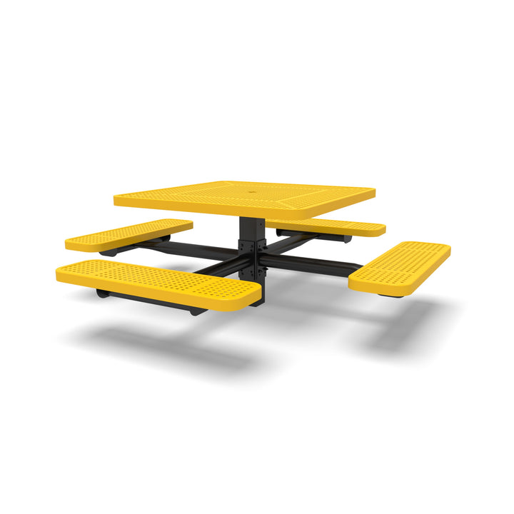 Signature Square Pedestal Perforated Picnic Table