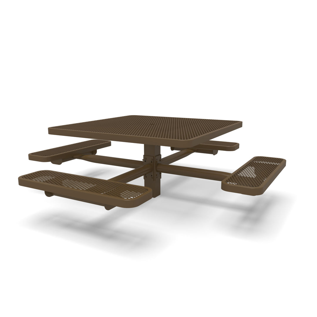 Signature Square Pedestal Diamond Picnic Table