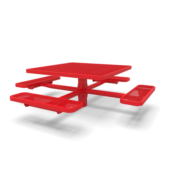 Signature Square Pedestal Diamond Picnic Table