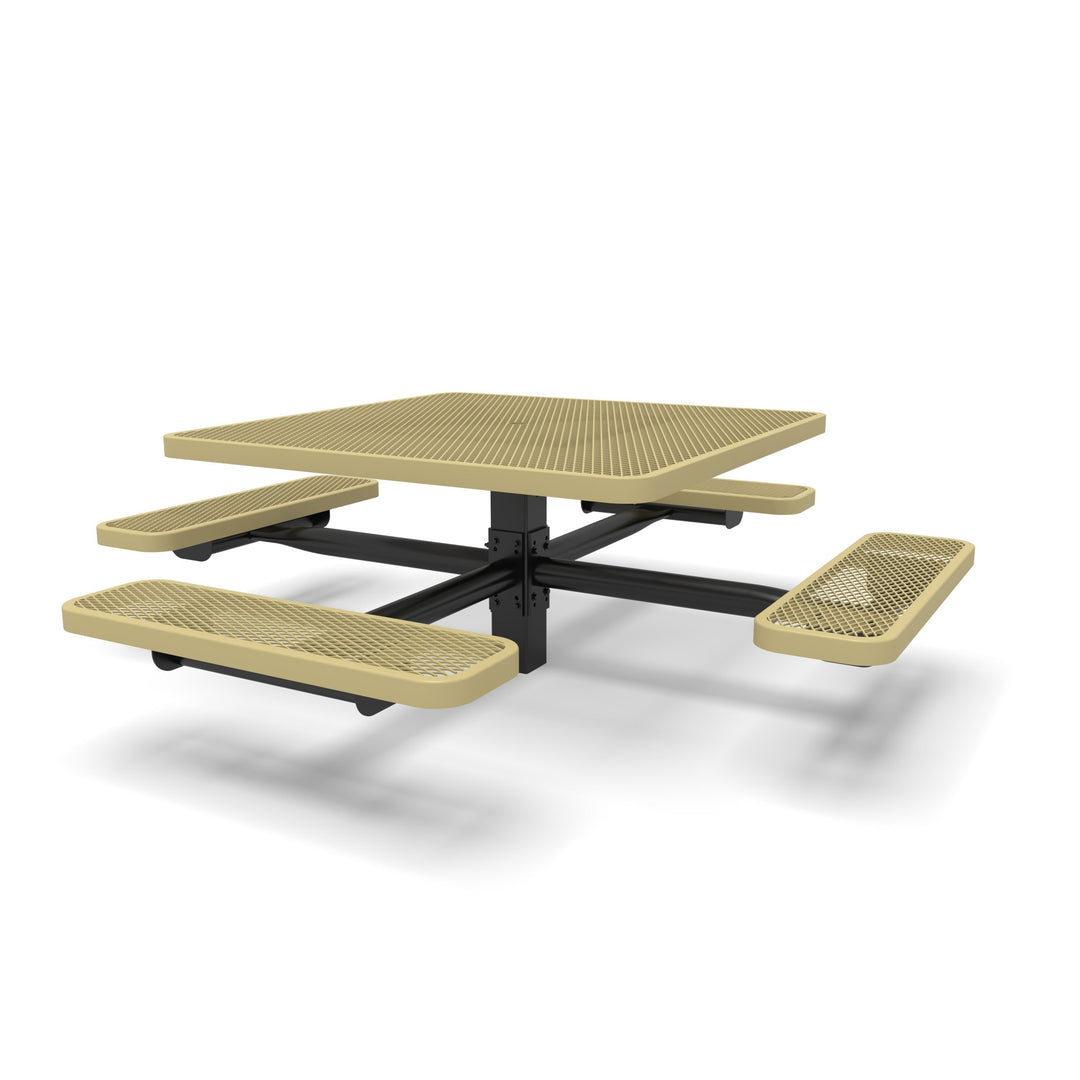 Signature Square Pedestal Diamond Picnic Table